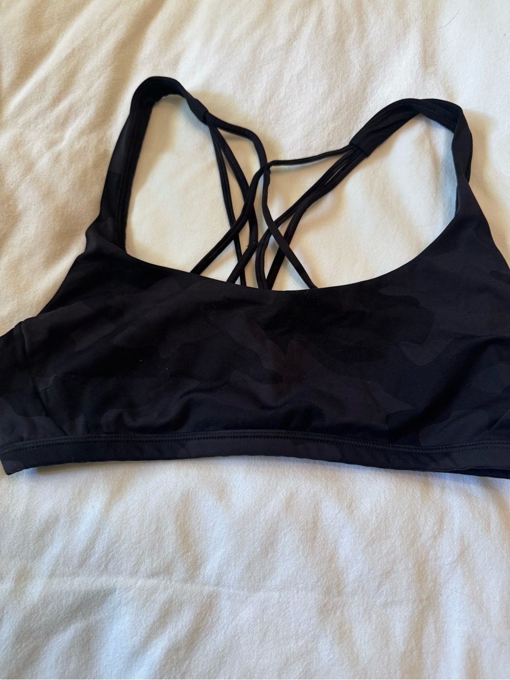 Amazon Black Strappy Sports Bralette with Crisscross Back